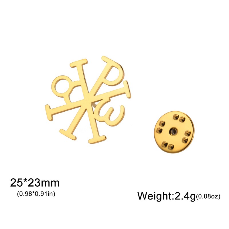 Amaxer Chi Rho Alpha Omega Symbol Religious Brooches Pin Backpack