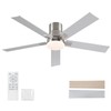 Rayqueen 52 Inch Ceiling Fans with Lights and Remote,Flush Mount