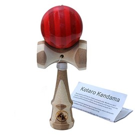Kotaro Pro Bamboo Kendama Toy with Extra String (red)