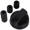 Gas Cooker Knob with 3 Concealed Axle Adapters - Black