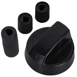 Gas Cooker Knob with 3 Concealed Axle Adapters - Black - 10 Year Warranty MONTERAL