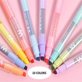 Erasable Highlighters, Double Head Smooth Writing Highlighters Assorted Colors Chisel Tip Highlighter Markers, Double-end Erasable Highlighter Pen Markers
