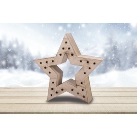 LED Wooden Star Made of FSC® Certified Wood