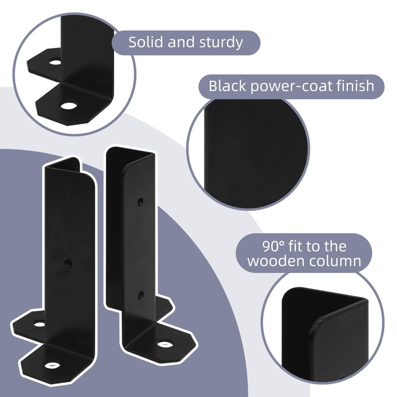 Cskunxia 4Pcs Adjustable Post Base Bracket Fit 1.5x1.5, 2x2, 2x4,