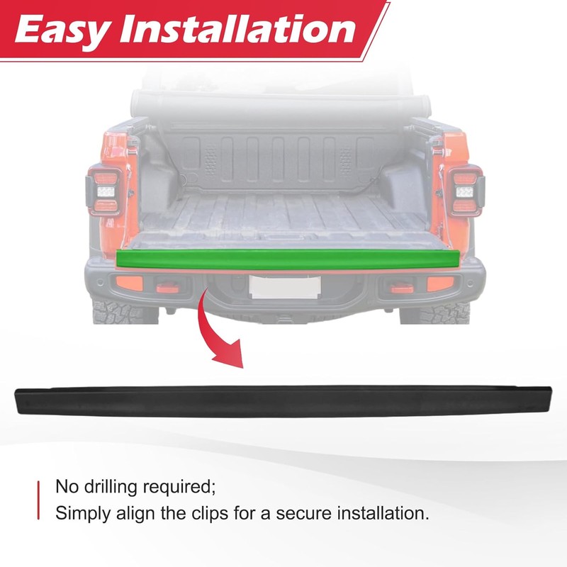 Rear Tailgate Protector Spoiler Top Trim Cover Rear Truck Molding