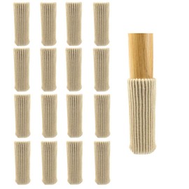 CENZICOM Furniture Leg Cover Knitted Chair Leg Cover Moving Easily and Reduce Noise Wood Floor Protectors,16pcs (Beige-A)