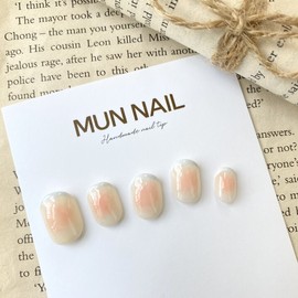 Peach cheek nail tip - short oval / 복숭아 치크네일팁 - 숏오벌