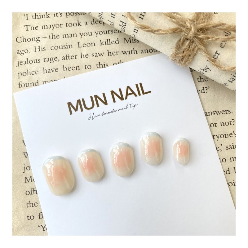Peach cheek nail tip - short oval / 복숭아 치크네일팁