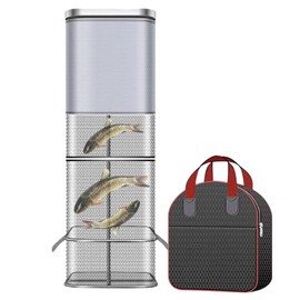 Bait Traps for Fishing, Square Crawdad Trap, Thickened Minnow Basket Guard Crawfish Net Bag for River Aquarium Saltwater Freshwater Crab Shrimp Turtle Daily Use Beginners