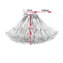 SSDH Lolita Cosplay Petticoat A-Line Puffy Tutu Skirt Layered Tulle Ballet Dance Pettiskirts Big Bowknot Underskirt (Pink)