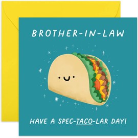 Old English Co. Funny Birthday Card for Brother-in-Law - 'Spec-Taco-lar' Birthday Card for Him - Hilarious Card for Brother-in-law - 21st, 30th, 40th, 50th - Well Done Card | Blank Inside Envelope