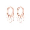 SLUYNZ 925 Sterling Silver Disc Huggie Hoop Earrings for Women Teens Coin Cluster Drop Earrings Tassel (B-ROSE GOLD)