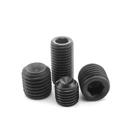 ANSIEDIO Cup Point Grub Screws Black High Tensile Carbon steel Hex/Allen Key Socket Grub Machine Screws, M6×6mm,50 pcs