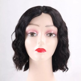 Bhf Fashion Peluca De Encaje Medio Peruca Cabelo 100% Humano Ondulada 30