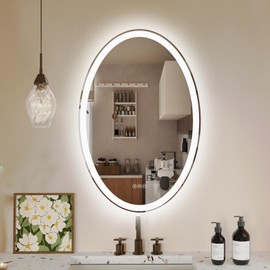 WOSEKBATHAL LED Bathroom Mirror, 36X24 Inches Oval LED Mirror for Bathroom, Vanity Mirror with Lights with Anti-Fog & 3 Colors, Wall-Mounted Dimmable Bathroom Mirror with Backlit
