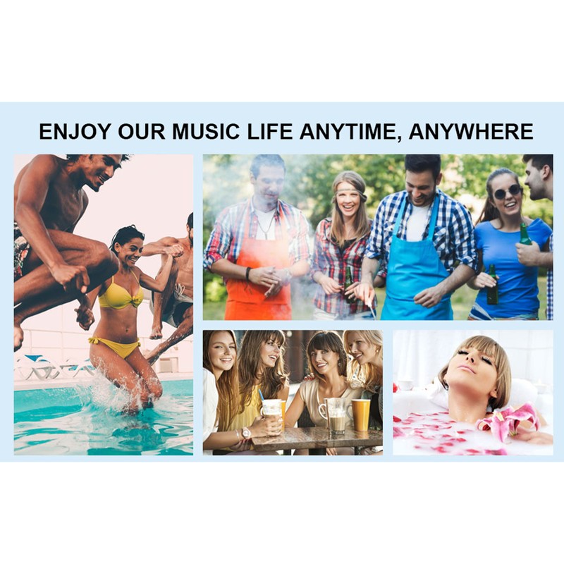 IPX7 Waterproof Bathroom BT Speaker Dustproof Shockproof LED Time Display