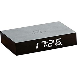 Gingko Design G003B10 Alarm Clock, Wood, Black, One Size