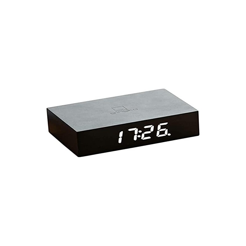 Gingko Design G003B10 Alarm Clock, Wood, Black, One Size