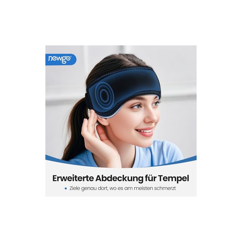 NEWGO Cooling Pad Gel Compress (2 Gel Inserts), Washable Head