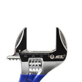 Adjustable Wrench, Wide Opening Adjustable Wrench with Short Handle, Pipe Wrench Single Open-Ended Spanner Adjustable (6 Inches)