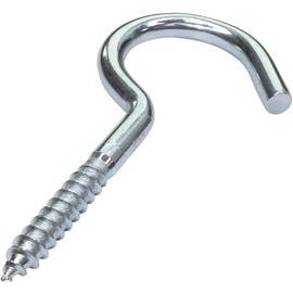 AERZETIX - C47874 - Set of 10 - Screw Hooks for Wood - with Wood Thread - Diameter 6.2 x 90 mm - Galvanised Steel - DIY - Length without Hooks 50 mm