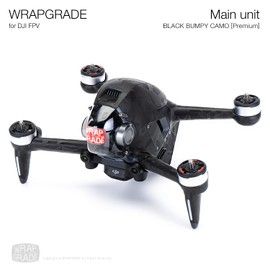 WRAPGRADE Skin Compatible with DJI FPV | Full-wrap (BLACK BUMPY CAMO)