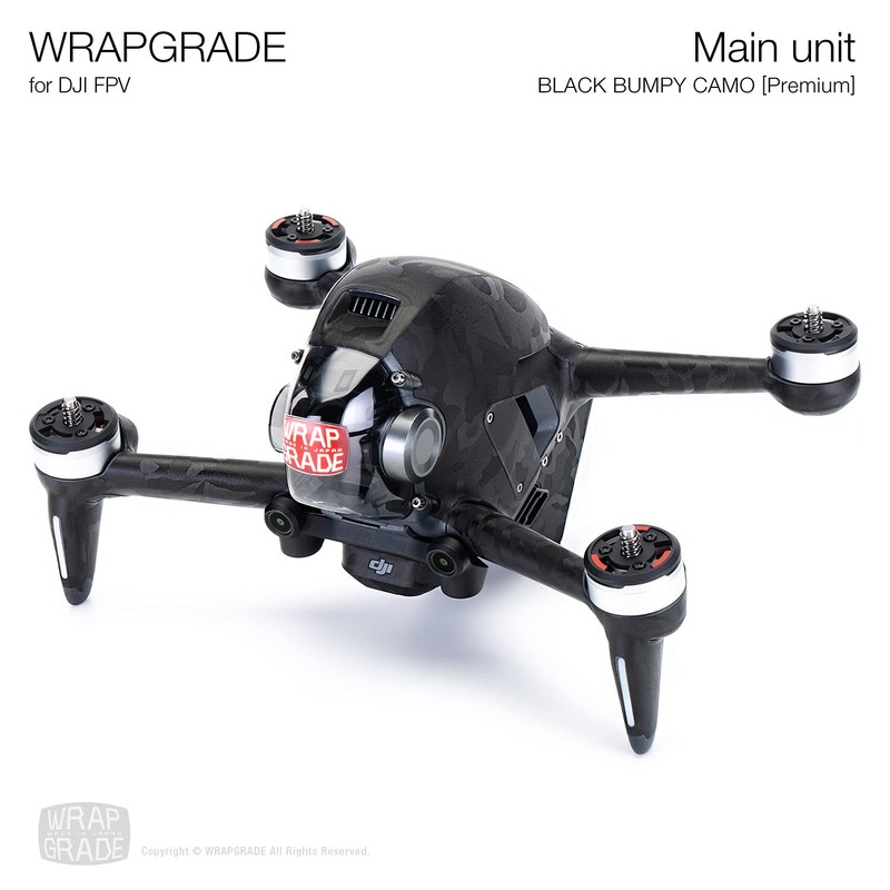 WRAPGRADE Skin Compatible with DJI FPV | Full-wrap (BLACK BUMPY