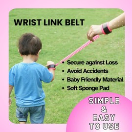 OrionMart Anti Lost Wrist Link Belt for Toddlers Safety Leash Boys & Girls – Soft Comfortable Breathable Wrist Reins 2.5M for Travel & Walk