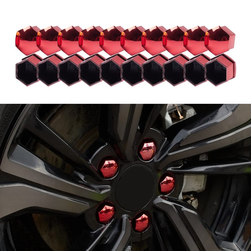 JSCARLIFE 20 Pieces Wheel Nut Cap, Universal Tyre Nut Covers
