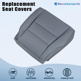 SecosAutoparts Front Driver & Passenger Side Bottom Leather Replacement Seat Cover Dark Gray Compatible with Honda CR-V 2007 2008 2009 2010 2011