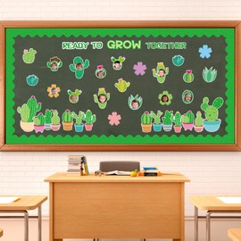 Picture Frame Bulletin Board Decorations Set Cactus Theme DIY Photo Cutouts for Classroom Back to School Whiteboard Chalkboard Wall Decor Teacher Supplies