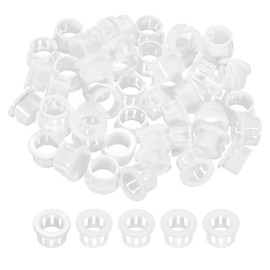PATIKIL 60pcs Wire Grommet, 15mm Mounting Dia Plastic Grommets Cable Snap Bushing Cable Mounting Hose Bushing Grommet Protector Fasteners Locking Nylon for Wire Cable Hose, White