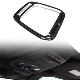 Jogon Real Carbon Fiber Roof Reading Light Trim Panel for Ford F-150 XLT Raptor Limited Lariat Tremor 2021 2022 2023 2024 Sunroof Switch Cover Frame Sticker