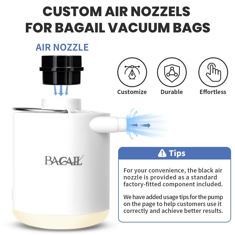 BAGAIL TPU Vacuum Bag for Travel, Reusable Compression Bag with