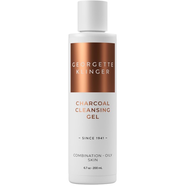 Georgette Klinger Charcoal Cleansing Gel - Gentle Foaming Face Wash: Deep Cleansing, Tightens Pore, Draws Out Dirt & Oil, Oil-Control, Energizing, Refreshing, Soothing, and Hydrating - 6.7 oz