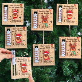 Dansydaisy Christmas Money Holders for Cash Gift Wooden Christmas Money Holders Ornament Bulk Xmas Cash Gifts Tree Hanging Ornament Here's a Few Buck for Xmas Holiday Party Favors(6 Pcs,Chic Style)
