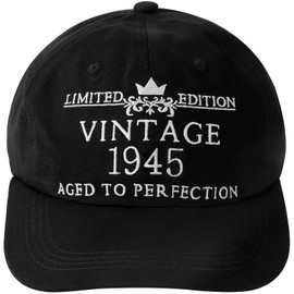 Dingyijie 80th Birthday Cap - Unisex Adults, Black, Cotton, Baseball Cap, Adjustable, Breathable, 80th Birthday Theme