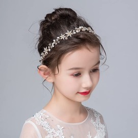 Tocados para Novia Diadema de Cristal para Boda Diadema de Boda de Cristal Dorada para Novia Tocado de Flores para Niñas con Diamantes de Imitación Ba
