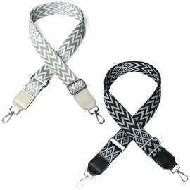 Wide Shoulder Strap, 2PCS Handbag Straps, Replacement Handbag Straps, Handbag Straps Crossbody Universal Replacement Shoulder Strap for Handbag Crossbody Bags Shoulder Bags DIY Accessories Black White