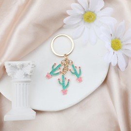 Stainless Steel Cartoon Cactus Keychain, Cute Bag Charm and Backpack Decor for Women, Perfect as Gifts for Her, Birthday Gifts, Friendship Gifts, Mum Gifts, Friendship Gifts for Women, Friends Gifts