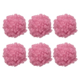 PATIKIL 6 Pcs Crafts Pom Poms Balls, 4-5cm (1.5-1.9Inch) Yarn Pom Poms Big Puff Ball with Elastic Loop for Keychain Knitting Hats DIY Arts Crafts Projects Home Decorations, Pink