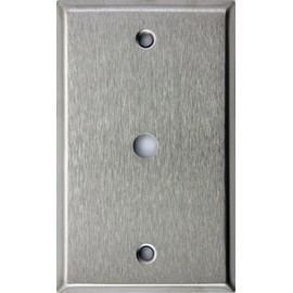 Brushed Satin Stainless Steel Single 1 Gang Cable TV Wall Plate