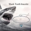 CUPENDA Shark Bracelet Sterling Silver Turquoise Shark Tooth Pendant Bracelet