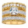 PalmBeach Yellow Gold-Plated or Silvertone Princess Cut and Round Cubic