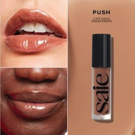 Saie- Glossybounce High-Shine Hydrating Lip Gloss Oil - Aceite labial transparente con color y ácido hialurónico + jojoba