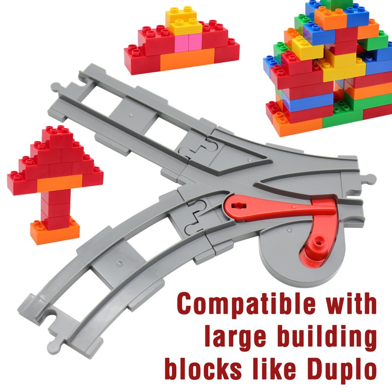 Rail Set - Compatible with Leading Duplo Bricks - Includes