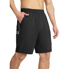 baleaf Men's Cargo Shorts Quick Dry Fishing Outdoor Hiking Golf Shorts with Zip Pocket Black L