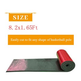 8.2×1.65Ft Tall Self-Adhesive Protective Round and Square Pole Pad, Wrap Around Pole & Post Padding, Gym Wall Padding, Basketball Court Wall Protector, 2" Thick Heavy Duty Safety Pole Pads (Red)