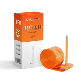 CYCLAMI Orange 700C TPU Bicycle Inner Tube, 30 g Light, 85 mm FV Valve for 18-32C Tyres