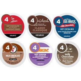 Hot Chocolate K-Cups for Keurig Variety Pack Sampler. All the Top Cocoa In One Box. 24 Count